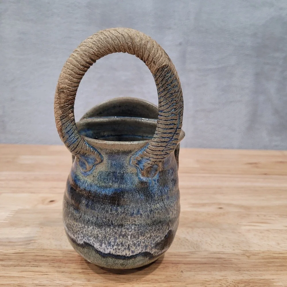 Pottery Bird Feeder or Planter Village Potter Colby Handmade